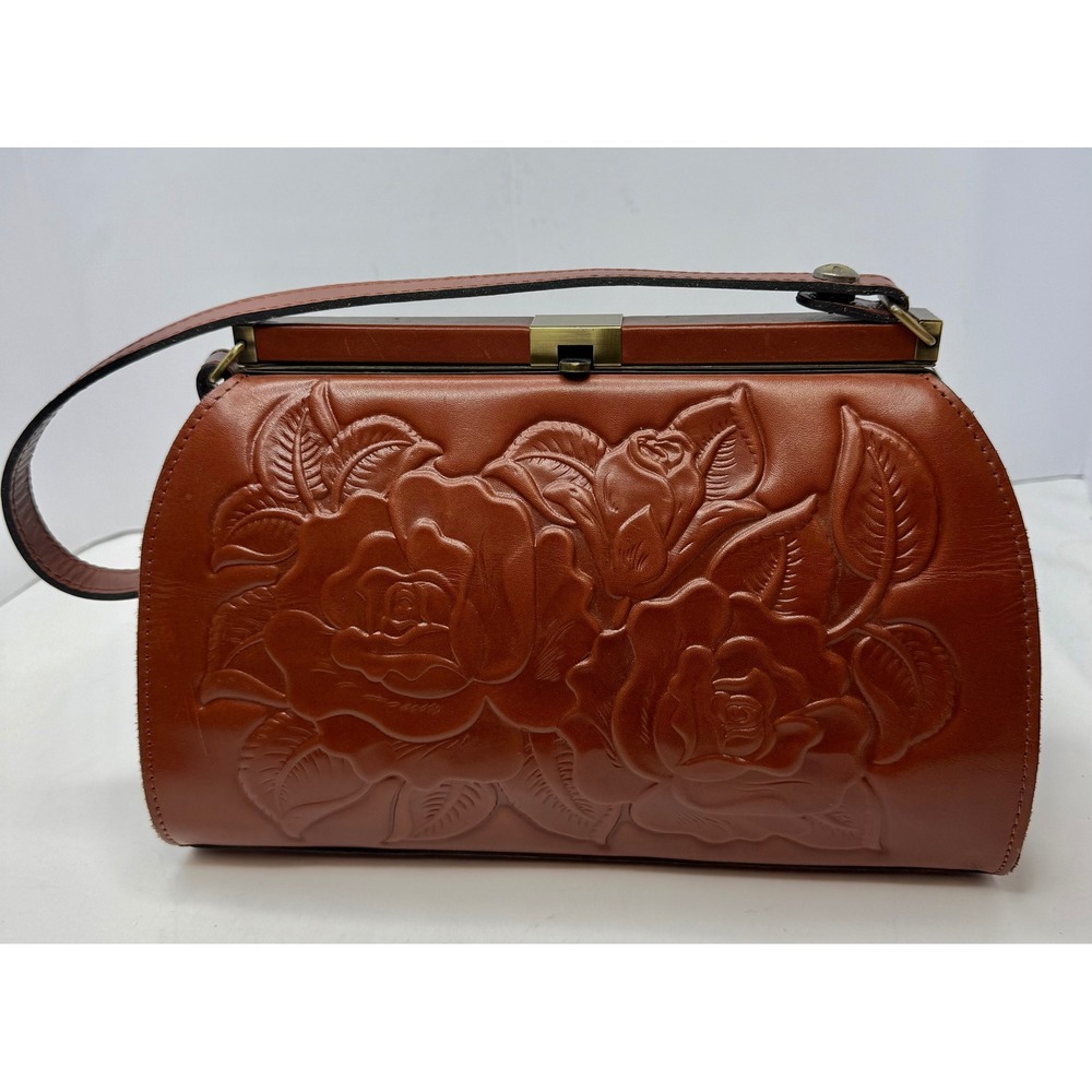 Patricia Nash Bellariva Small Leather Frame Bag Tan Western Boho